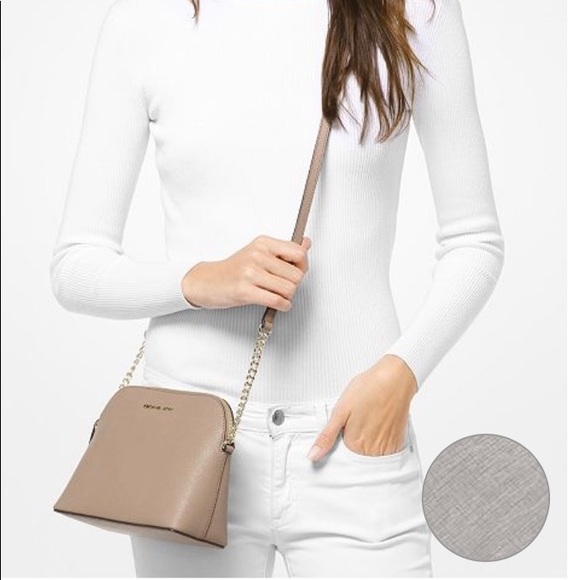 Authentic MK Cindy dome silver leather crossbody - Picture 6 of 6